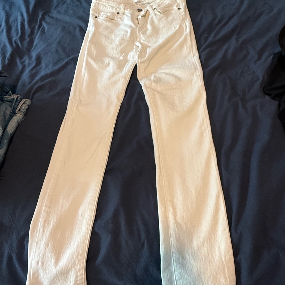 White Straight-Leg Jeans